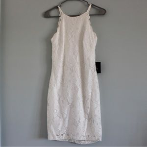 I.N. San Francisco White Lace Halter Floral Dress size 3